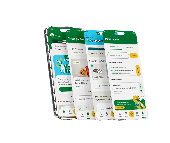 Mockup com várias telas do app Premmia